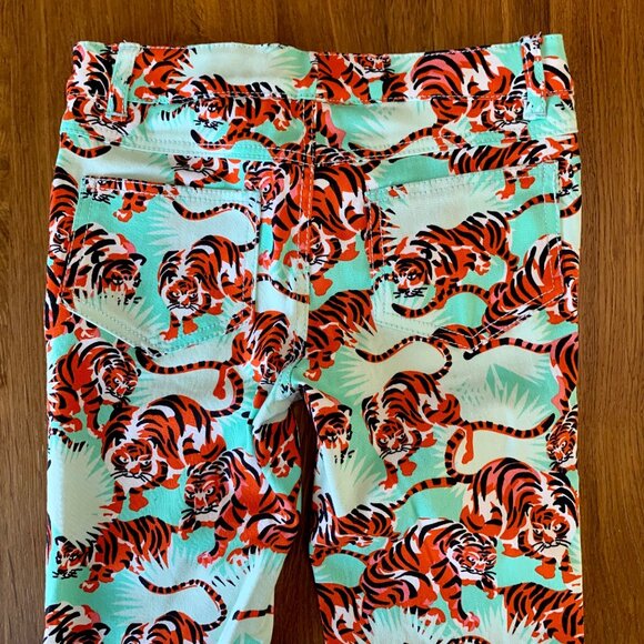 KENZO KIDS Girls Tiger Print Jeans Size 5 5T Girl EUC Tigers Safari Cotton Pants - Picture 3 of 10
